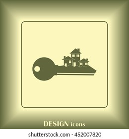 Vector illustration keychain from home