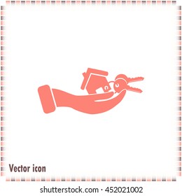Vector illustration keychain from home