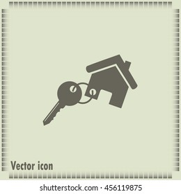 Vector illustration keychain from home 