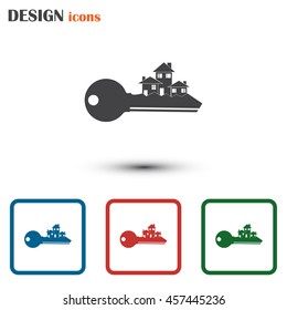 Vector illustration keychain from home