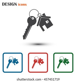 Vector illustration keychain from home