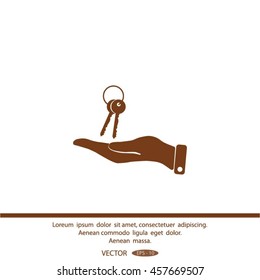 Vector illustration keychain from home