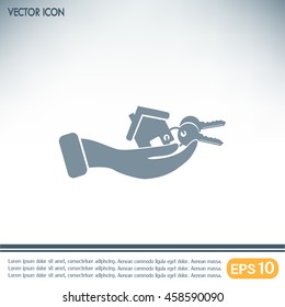 Vector illustration keychain from home