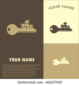 Vector illustration keychain from home