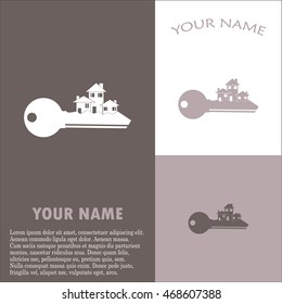 Vector illustration keychain from home