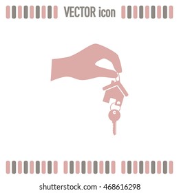 Vector illustration keychain from home
