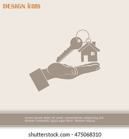 Vector illustration keychain from home