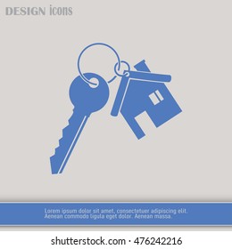 Vector illustration keychain from home
