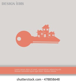 Vector illustration keychain from home