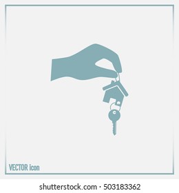 Vector illustration keychain from home