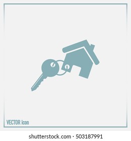 Vector illustration keychain from home 