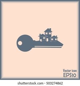 Vector illustration keychain from home