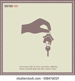 Vector illustration keychain from home