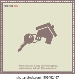 Vector illustration keychain from home 
