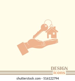 Vector illustration keychain from home