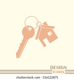 Vector illustration keychain from home