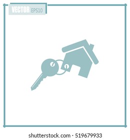 Vector illustration keychain from home 