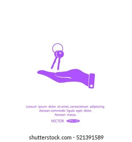 Vector illustration keychain from home