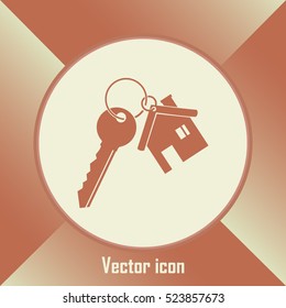 Vector illustration keychain from home