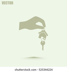 Vector illustration keychain from home
