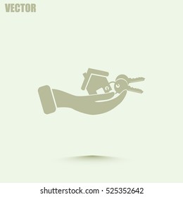 Vector illustration keychain from home