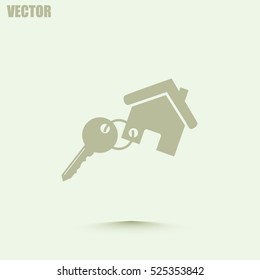 Vector illustration keychain from home 