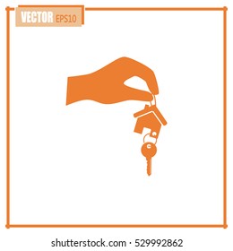 Vector illustration keychain from home