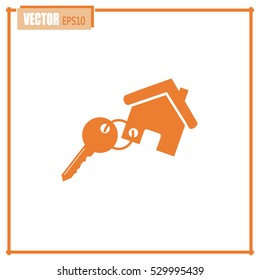 Vector illustration keychain from home 