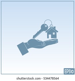 Vector illustration keychain from home