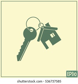 Vector illustration keychain from home