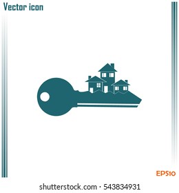 Vector illustration keychain from home