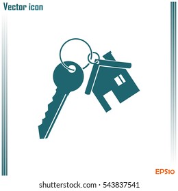 Vector illustration keychain from home