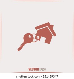 Vector illustration keychain from home 