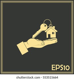 Vector illustration keychain from home