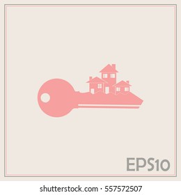 Vector illustration keychain from home