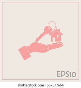 Vector illustration keychain from home