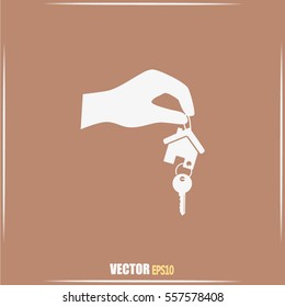 Vector illustration keychain from home