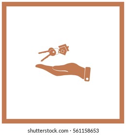 Vector illustration keychain from home
