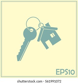 Vector illustration keychain from home