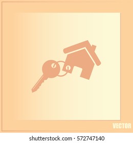 Vector illustration keychain from home 
