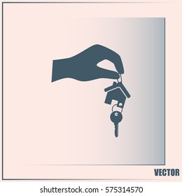 Vector illustration keychain from home