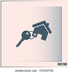 Vector illustration keychain from home 