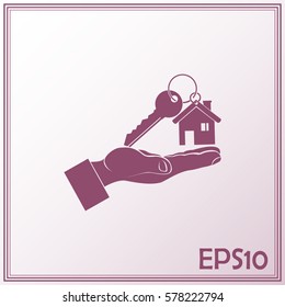 Vector illustration keychain from home