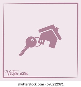 Vector illustration keychain from home 