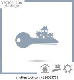Vector illustration keychain from home