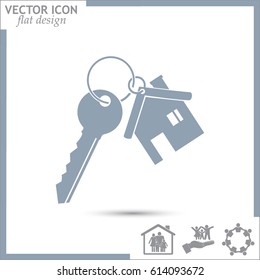 Vector illustration keychain from home