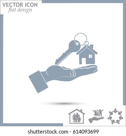 Vector illustration keychain from home
