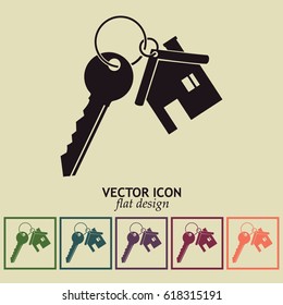 Vector illustration keychain from home