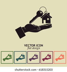 Vector illustration keychain from home