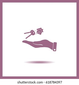 Vector illustration keychain from home